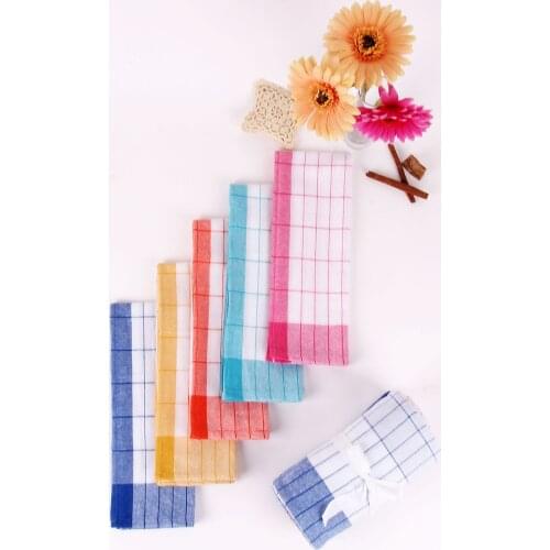 % 100 Cotton 8 Piece Plaid Pattern Kitchen Drying Towel Set 50 X70 cm