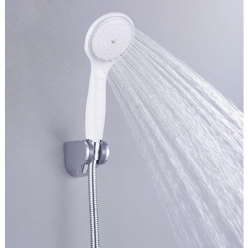 Shower Head White Resistance To Falling Water-Saving Mode Pressurized Round Hand Held Abs Plastic Removable Easy To Clean Bath