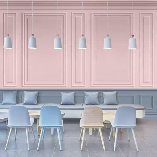 Bacaz 3d Pink-blue Agatha Wood Panel Effect Wall Mural Wallpaper for Dinning Room Background Wood Board Wallcovering Wall Art