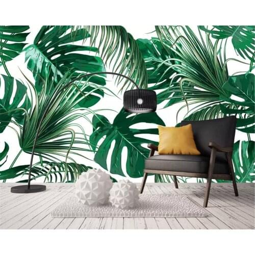 Beibehang Modern fashion personality wallpaper simple fresh rain forest plant banana leaves backdrop wall 3d wallpaper tapety