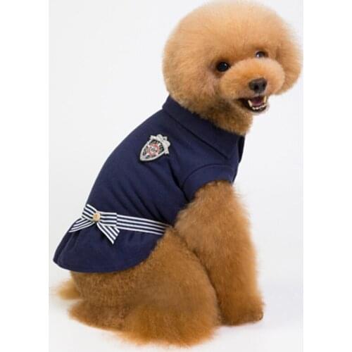 Dog Dress Pet Dog Clothes for Small Dog Cute Dress Navy Skirt Puppy Clothing Autumn Pet Clothes Chihuahua Teddy 2 Colors 4 Sizes