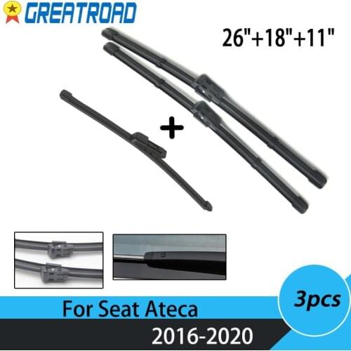 Wiper LHD RHD Front Rear Wiper Blades Set For Seat Ateca 2016 2017 2018 2019 2020 Windshield Windscreen 26"18"11"