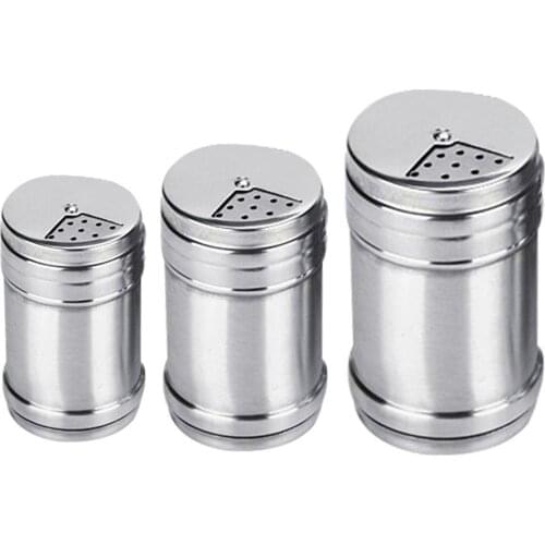 Stainless Steel Salt Pepper Seasoning Spice Condiment Shaker Bottle Kitchen Tool