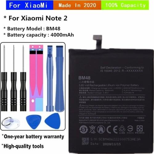 2020 Years Replacement Batteries For XiaoMi Mi note2 note 2 Battery BM48 4000mAh High Capacity With Tools