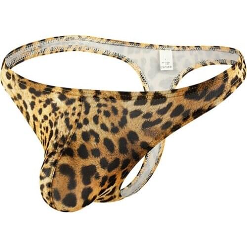 3pcs Hot Sale Mens New Leopard Print Sexy Thong Low Waist Sexy Comfortable Thong Brave Youth Exotic Dropshipping