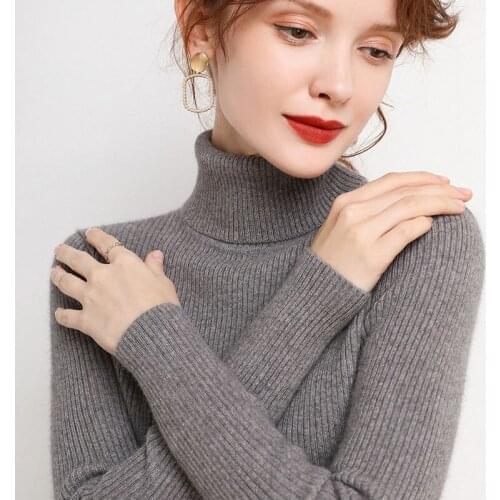 Fall / Winter 2020 New High Neck Sweater Womens Long Sleeve Pullover Slim Fit Knitted Bottoming Sweater