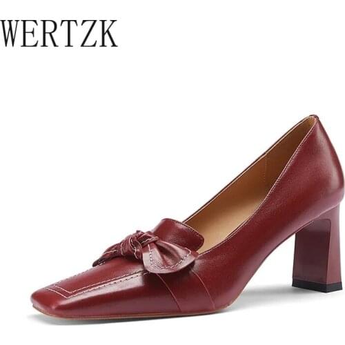 2021 Spring New High Heels Pumps Square Toe Office Dress Lady Leather Classic Pumps Shoes 7 Cm Wedding Shoes Zapatos De Mujer