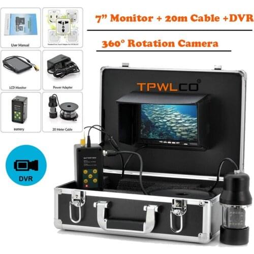 7" TFT LCD Screen Underwater Fishing Video Camera Kit With DVR 4000mAh Battery 20m 3.6mm 360°Rotation Camera For Fishing