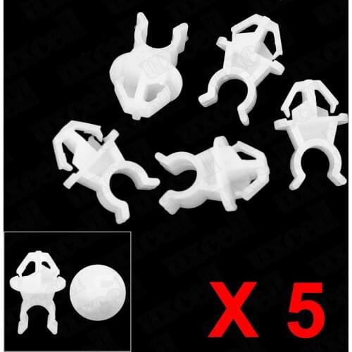 X Autohaux Car 14 x 11mm Hole White Plastic Hood Prop Rod Support Rivet Clip 5Pcs For Honda