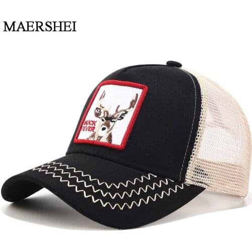 MAERSHEI Dropshipping Women Men Baseball Cap Summer Mesh Breathable Snapback Caps Animal Embroidery Hip Hop Hat Bone 18 Colors