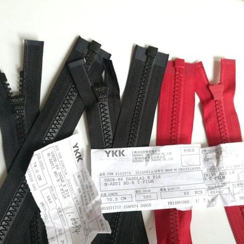 10Pcs/lot Long Ykk 8# Resin Zipper Single Open End for Jacket Windbreaker Down Tailor Sewing Accessories Wholesale Lots Bulk
