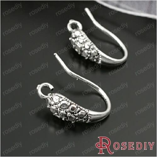 Wholesale Height 15mm Antique Silver color Copper Earring Hooks Diy Jewelry Findings Accessories 10 pieces(JM6555)