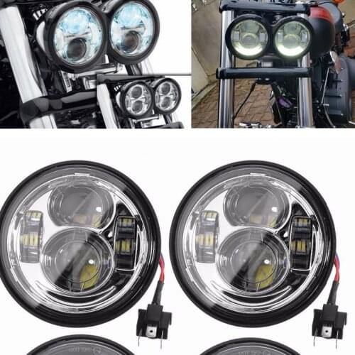 4.65" Blackout LED Headlights DRL for Dyna Fat Bob LED Lamp Headlight New For Fat Bob FXDF 08-16 15