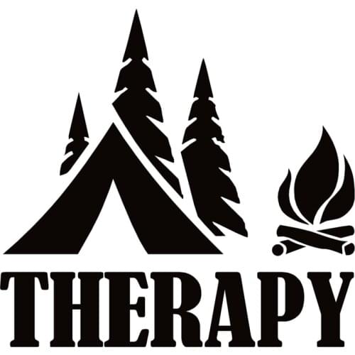 40726# Die-Cut Vinyl Decal Tent Camping Therapy Outdoors Car Sticker Waterproof Auto Decors on Car Body Bumper Rear Window