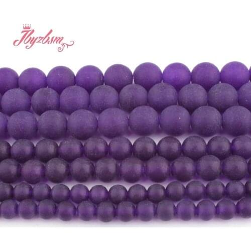 6,8,10mm Frost Matte Round Beads Ball Purple Jades Gem Stone Beads For DIY Necklace Bracelats Jewelry Making 15" Free Shipping