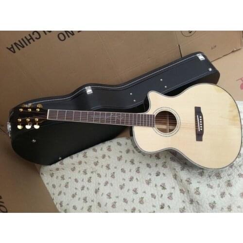 2018 New + Factory + 6 strings Lakewud acoustic guitar Sungha Jung inlays lakewud acoustic handmade solid top acoustic guitar