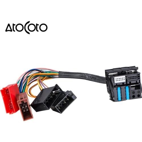 Car Stereo Radio ISO standard Wiring Harness Connector Adapter Plug Cable for Audi Navigation with Quadlock Connection