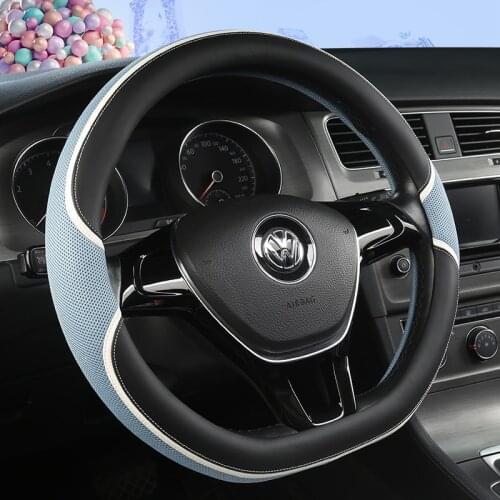 Car Steering Wheel Cover 38CM D Shape For VW Golf 6 Golf 7 for Hyundai Ioniq 2017 2018 For Citroen C3-XR C4 Sega C4L Elysee