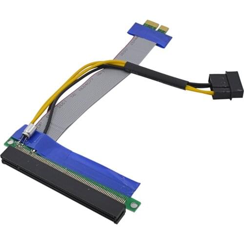 CHIPALFlexible PCI-E Riser Card PCI Express 1X to 16X Extension Cable Ribbon Adapter Power Supply for Video Card