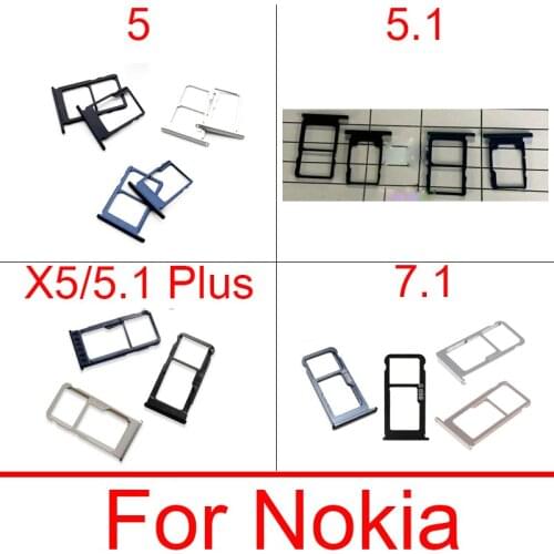 New SD Memory & SIM Card Tray Holder For Nokia X5 TA-1109 Sim Card Reader Slot Socket Adapter Repair Replacement Parts