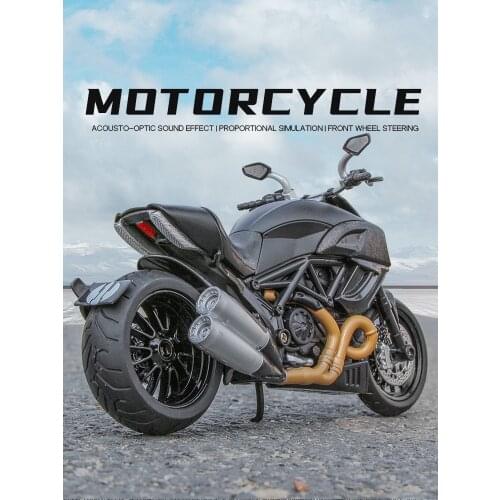Children Gifts High Simulation Exquisite Diecasts Toy Vehicles: HuaYi 1:12 Ducati Diavel Collectible Hobbies Motorcycle Model