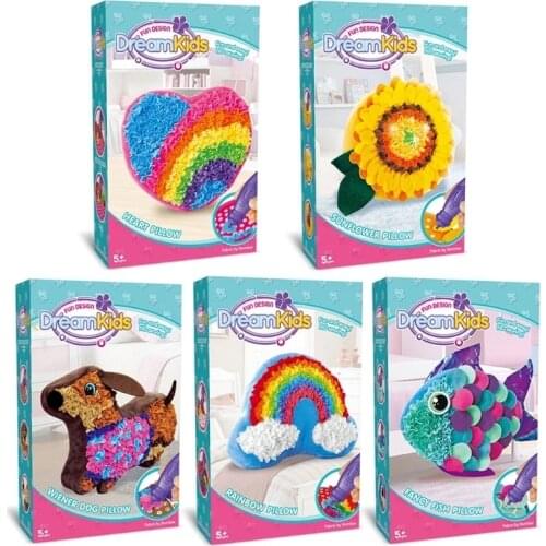 DIY Material Package Kids Arts&Crafts Making Children Pillow Plush Toys Handmade 3D Doll Plush Pillows Toys