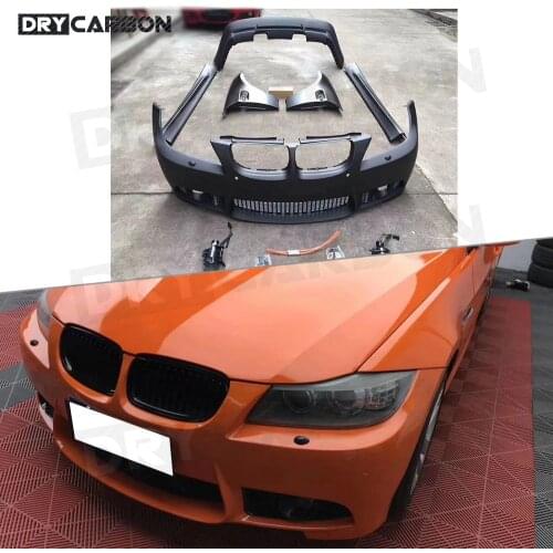For BMW 3 Series E90 2004-2011 M3 Style Body Kit Front Bumper Rear Diffuser Fender Plate Side Skirts PP Unpainted