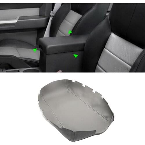 For Dodge Nitro 2007 2008 2009 2010 2011 Car Microfiber Leather Center Control Lid Armrest Box Cover Sticker Trim Gray Color
