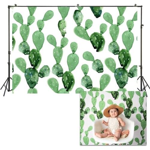 HUAYI Photo Background Newborns Baby Child Photography Backdrops Customize Studio Watercolor Cactus Photoshoot Backdrop US225