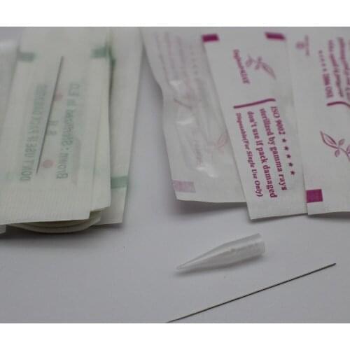 100 PCS 1RL Needle Tips With 100pcs 1RL Eyebrow Tattoo Needle Permanent Makeup Needle Caps For Sunshine Giant San Tattoo Machine