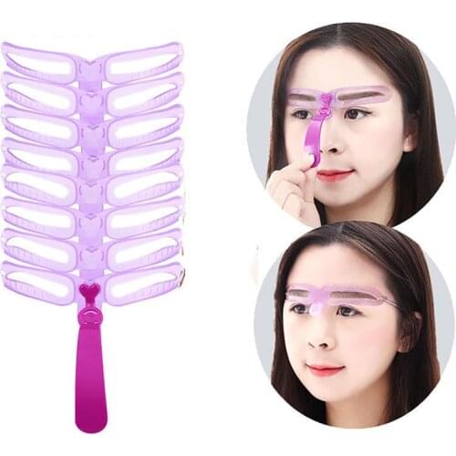 1PCS Eyebrow Stencil Kit DIY Eyebrow Shaping Tool with Handle and Strap for Beginner Grooming Card Eyebrow Defining Makeup Tools