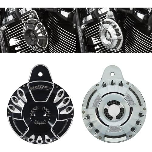 Motorcycle Black & Chrome Horn Kit Cover For Harley Touring 1991-2021 Sportster 1200 883 XL Big Twin Speaker Kit Billet Aluminum