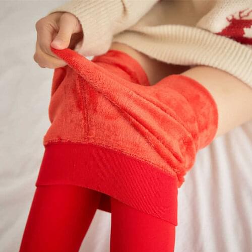 Red Push Up Leggings Women Autumn Winter Casual New High Elastic Thicken Ladys Leggings Warm Pants Skinny Pants For Women C7537