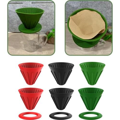Foldable Pour Over Cone Dripper Reusable Coffee Filter Cup Holder Silicone Portable Filter Makers Travel Cone Camp Drip
