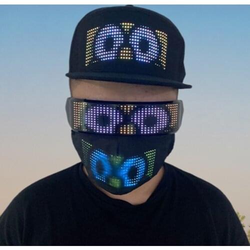 Fashion Luminous Flash LED Display Cap Changeable Hat for Hip-hop Club