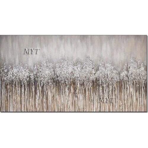 New Artistic Heavy Texture Gray Art Modern Office Wall Decor Oil Painting Canvas Picture Wall Artwork For Hotel Decoration