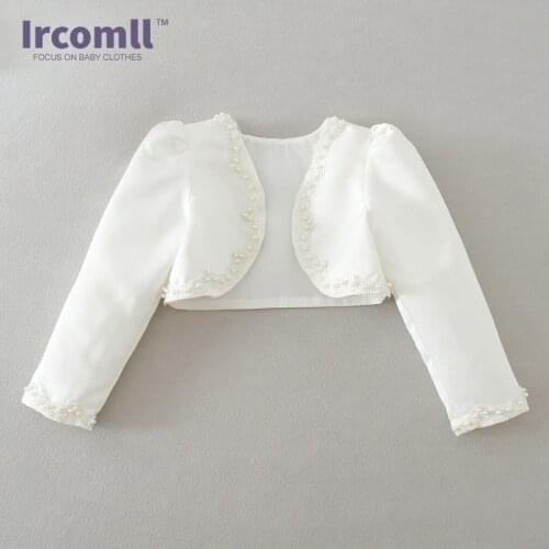 New Fashion Girls Beaded Bolero Jacket Satin Bolero Shrug Short Cardigan for Bridesmaids/Flower Girls Wedding Party