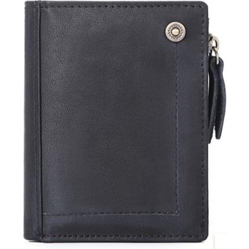 2020 New Mens Leather Wallet RFID Anti-theft Hand Bag Zipper Coin Purse Business Document Holder Multi-card Pocket Bag
