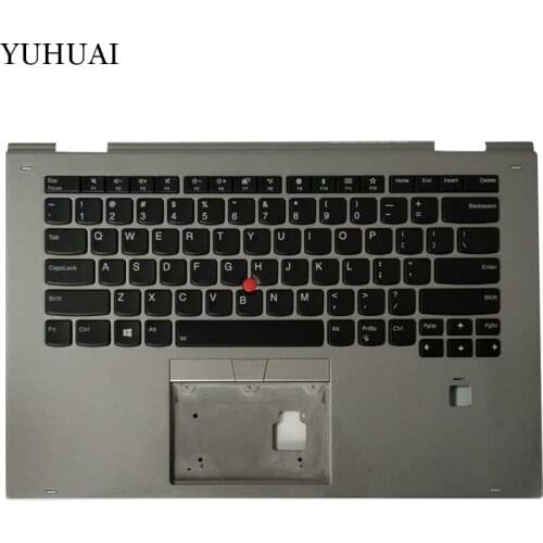 90% NEW US laptop keyboard FOR Lenovo thinkpad X1 yoga 2ND gen 2017 US keyboard with silver palmrest cover