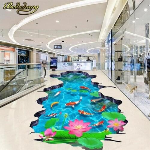 Beibehang Custom papel parede 3D Photo Wallpaper Bathroom Living Room Bedroom PVC Floor Sticker Wallpaper Mural wall-paper