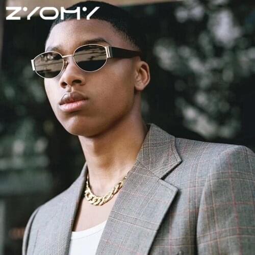 Q Fashion Steampunk Metal Frame Sunglasses Men Classical Oval sunglasses Men Women Luxury Eyeglasse Eyeglasses Casual Eyewear