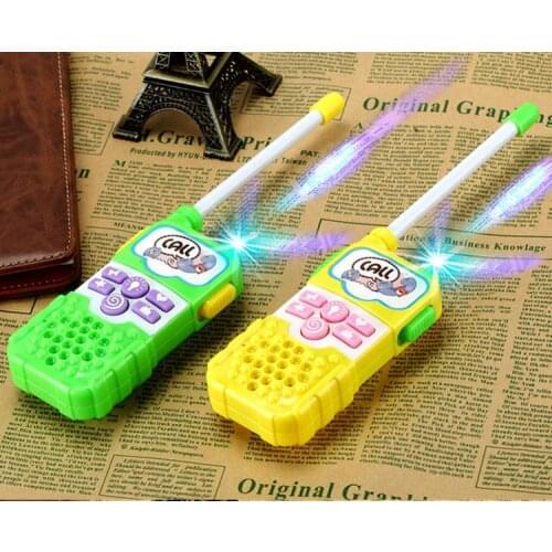 A Pair Walkie Talkie Kids Radio 0.5w Amateur Two-way Talkly Led Light Children Transceiver Intercom Gift Interactive Plastic