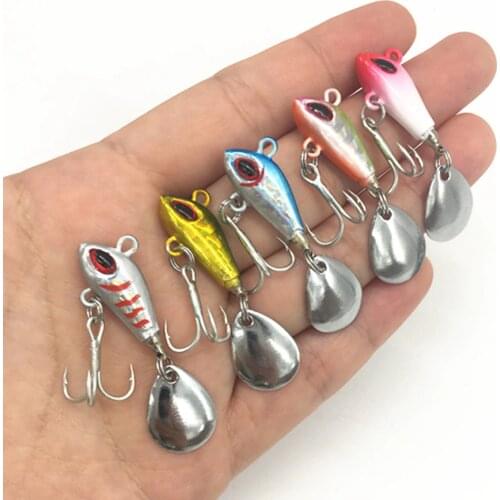 6g10g17g 25g Carp Fishing Bait Metal Mini VIB Lead Fish Lure Spoon Rotate Spinner Sequins Jig Crankbait Vibration