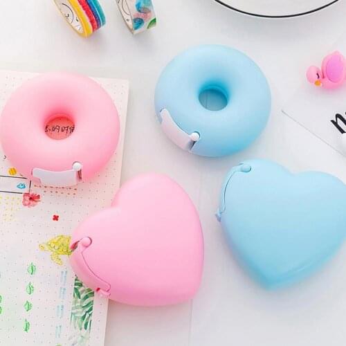 Mini Cartoon Donut Tape Holder Cutter Eyelash Extension Tape Cutter Round/Heart Cutter Dispenser Adhesive Tape Holder Tools