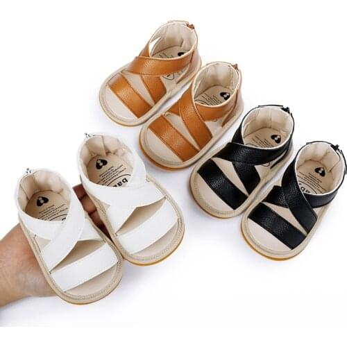 Summer Unisex Baby Sandals Toddler PU Non-slip Shoes Breathable Soft-soled Kids Soft Sole First Walkers Casual Shoes 0-18M