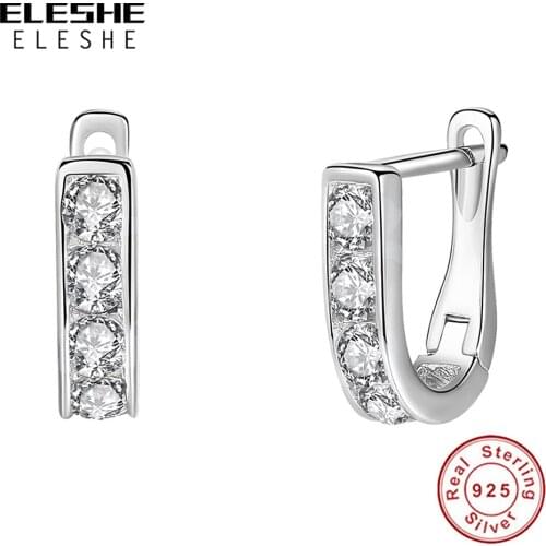 Real 925 Sterling Silver Stud Earrings for Girls Chirdren Sparkling CZ Crystal Kids Earrings Fashion Jewelry Christmas Gift