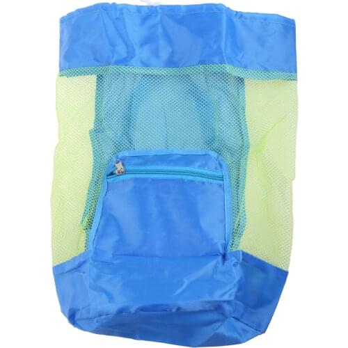 Large Mesh Beach Storage Organizer Tote Durable Folding Sand Away Drawstring Backpack Swim Pool Children Toys Storage Bags