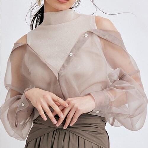 Chic Single Breasted Women Blouse Summer Autumn New Arrivals Long Sleeve Shirts Turn Down Collar Bottoming Tops with Vest
