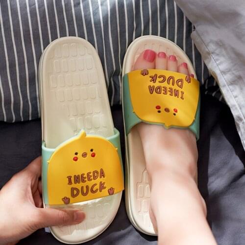 Bathroom Mens and Womens Home Cartoon Cute Wear PVC Cool Slippers Summer Lovers Indoor Soft Non-slip house slippers