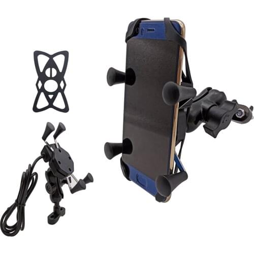 Universal Motorcycle Mobile Phone Holder With USB Fast Charger Switch For Kawasaki Z650 Z900 Z800 Z250 Z300 Z400 z 1000 sx